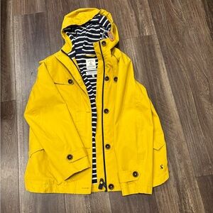 Joules Bright Yellow Raincoat with Striped Lining